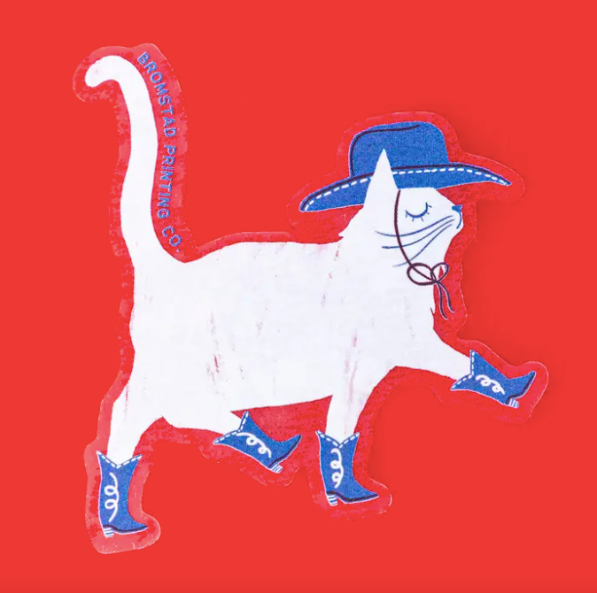 Cowboy Cat Clear Sticker