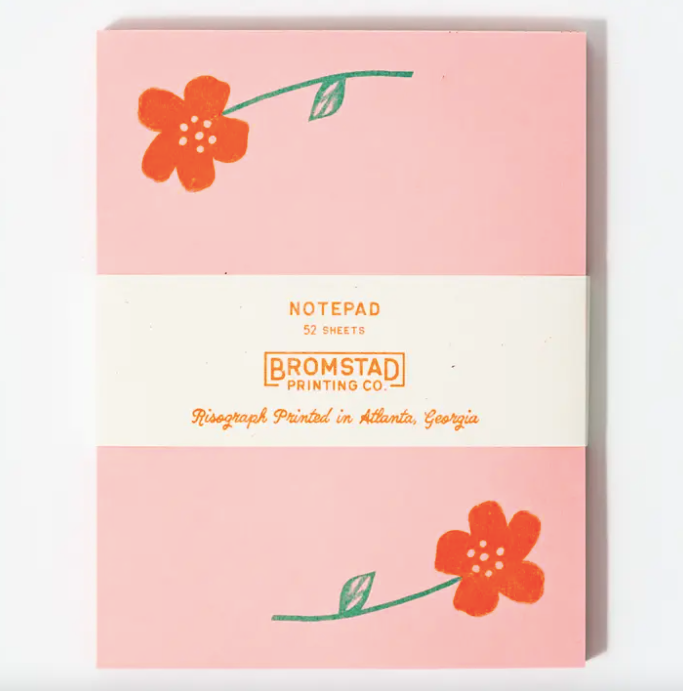 Flower Pair Risograph Notepad