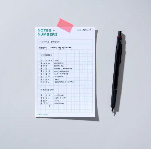 Gridded Tear-Off Notepad
