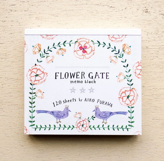'Flower Gates' Block Memo Pad by Aiko Fukawa