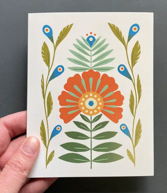 Floral V Greeting Card