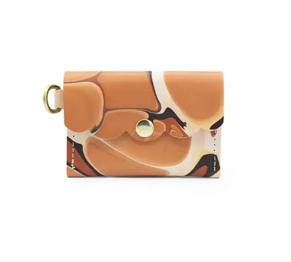 Dot Wallet in Marbled Golden Girl