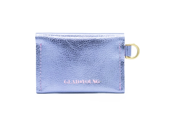 Dot Wallet in Metallic Purple Leather
