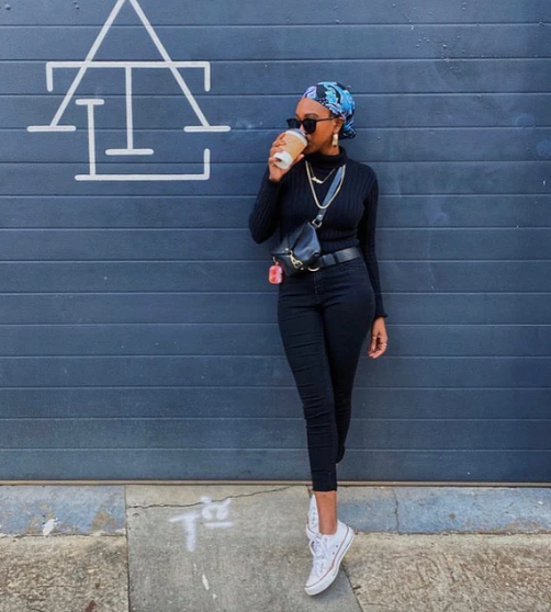 Big Sister Fanny Pack in Black & Speckled Leather