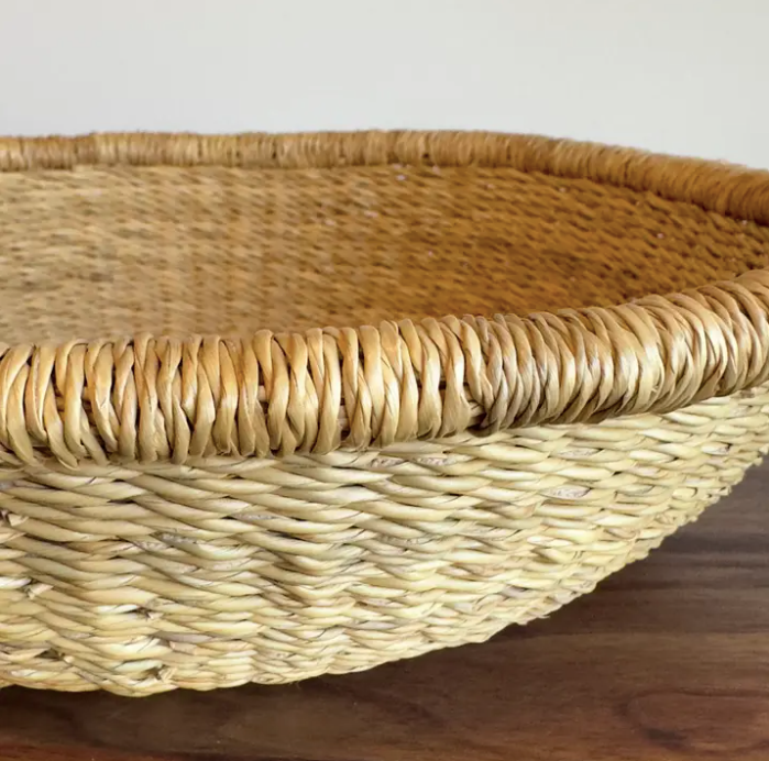 Handwoven Bolga Table Basket in Natural