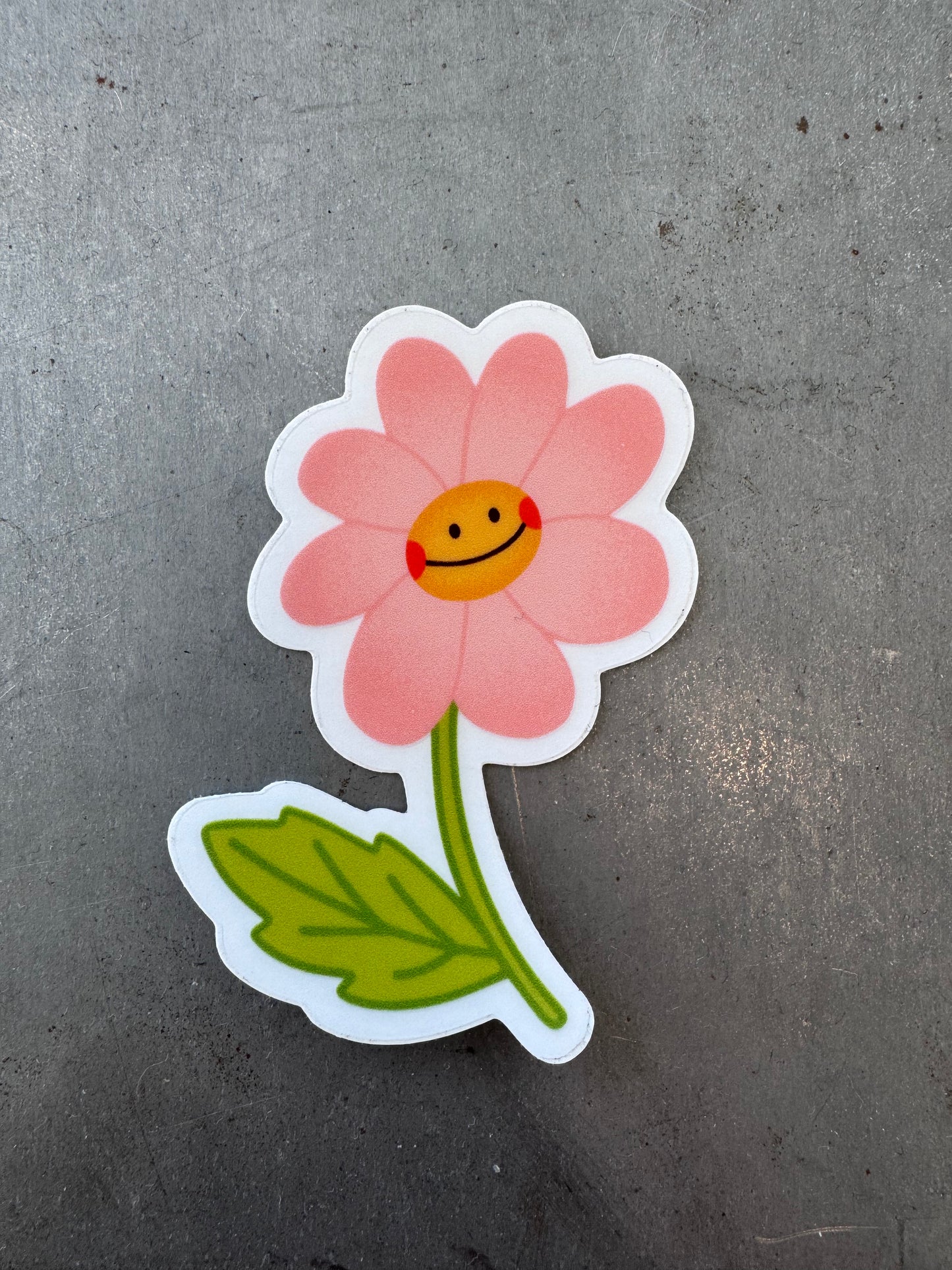 Smiling Pink Flower Sticker