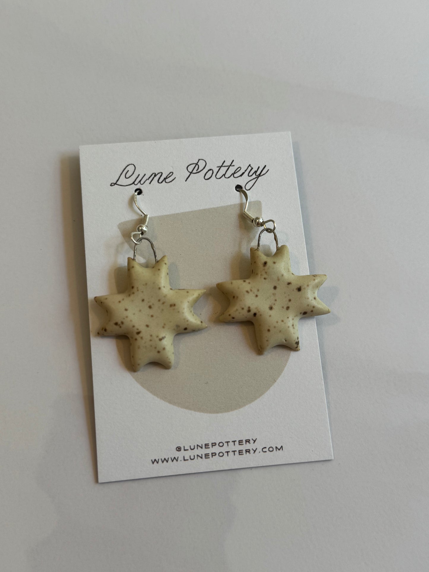 Ceramic Quilt Star Earrings