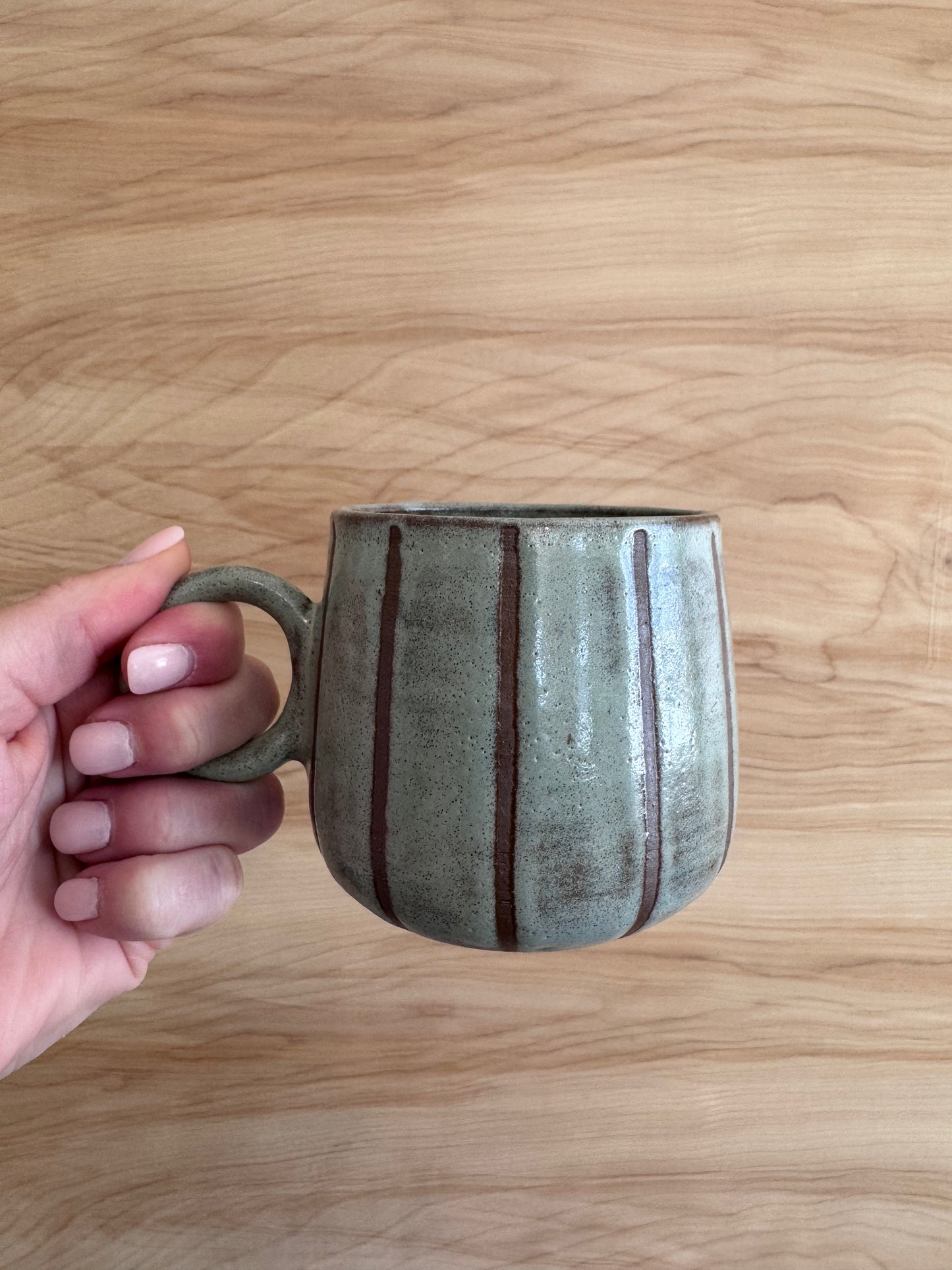 Circle Handle Mug in Seafoam
