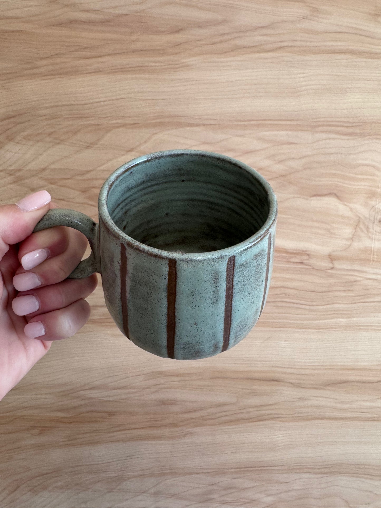 Circle Handle Mug in Seafoam
