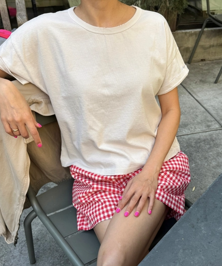 Vintage Fille Tee in Rice