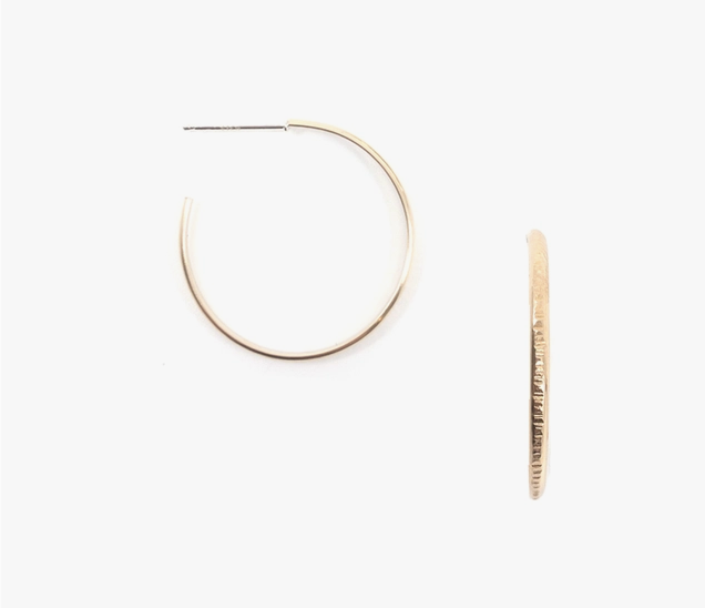 Textured Lines Hoop Earrings