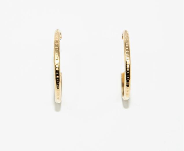 Textured Lines Hoop Earrings