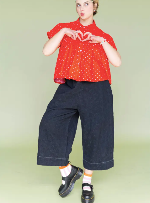 Dark Daisy Denim Pant