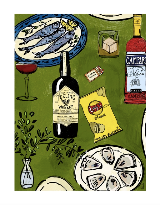 Chips and Whiskey Art Print