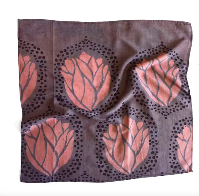 Plum Floral Bandana Scarf