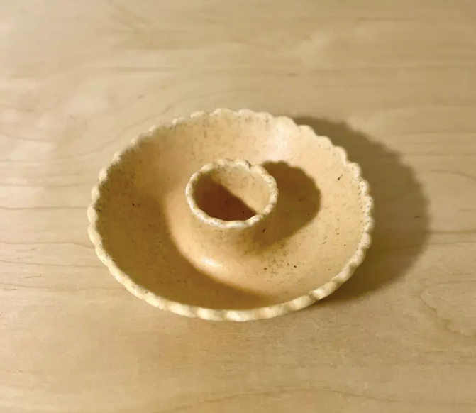 Scalloped Candle Holder in Marigold