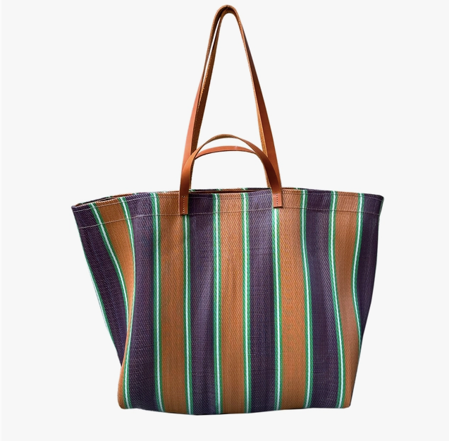 Assam Market Tote, Plum/Orange