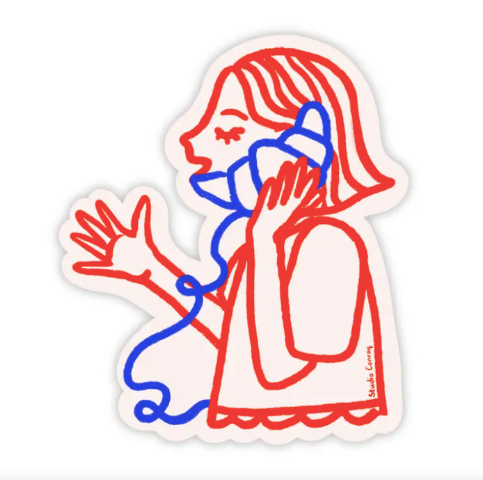 Bonjour Croissant Die-Cut Sticker