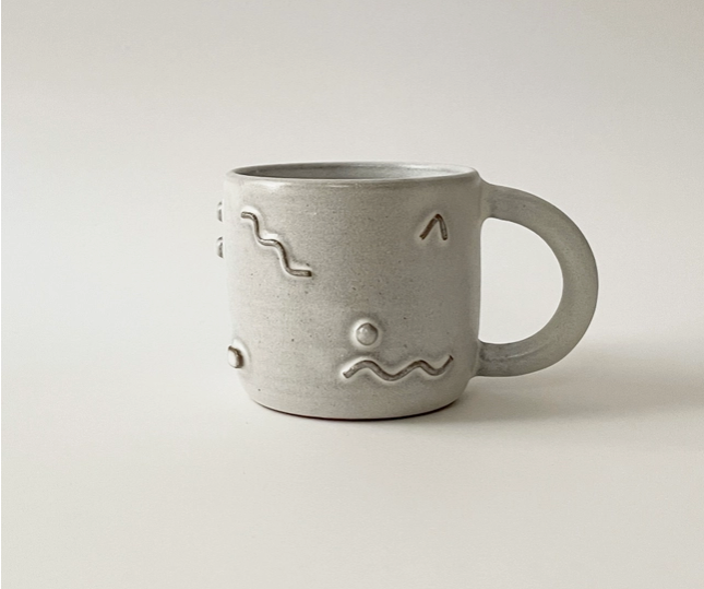 One of A Kind Handmade Ceramic Doodle Mug - No.1