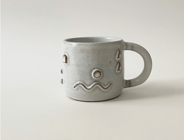 One of A Kind Handmade Ceramic Doodle Mug - No.4