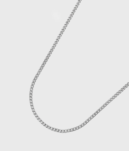 Thin Curb Necklace in Sterling Silver