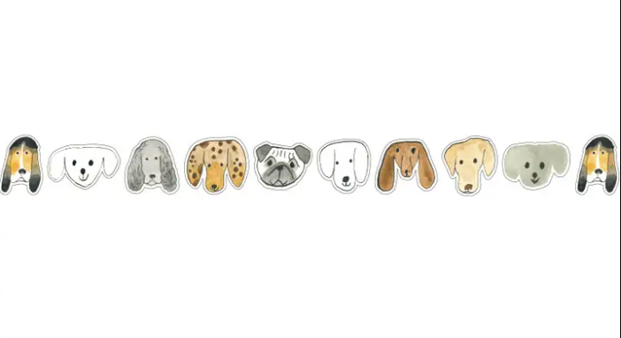 Toraneko Bonbon Dog Faces Sticker Roll