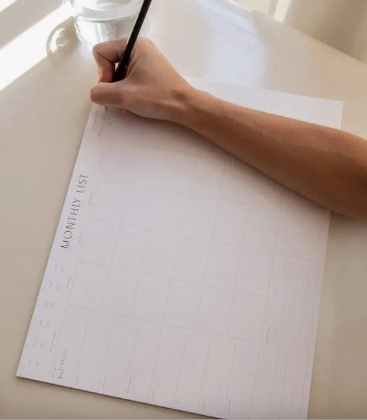 Monthly List Pad
