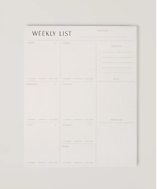Weekly List Pad