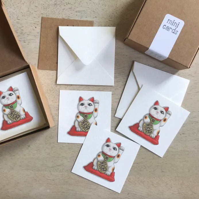 Maneki Neko Mini Cards Set