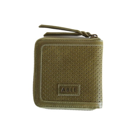 Helina Leather Wallet in Moss Perf