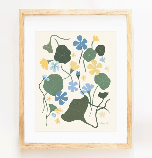 Blue Nasturtuims Print