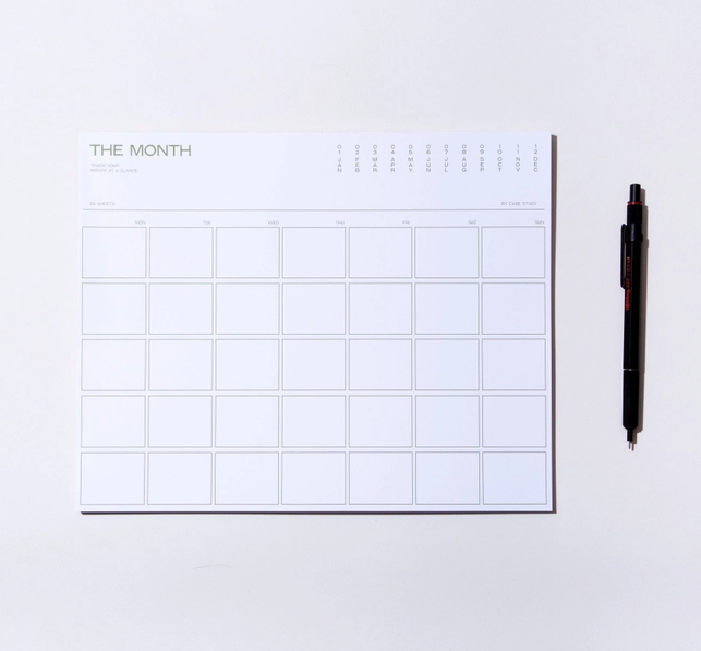Monthly Desk Planner Notepad