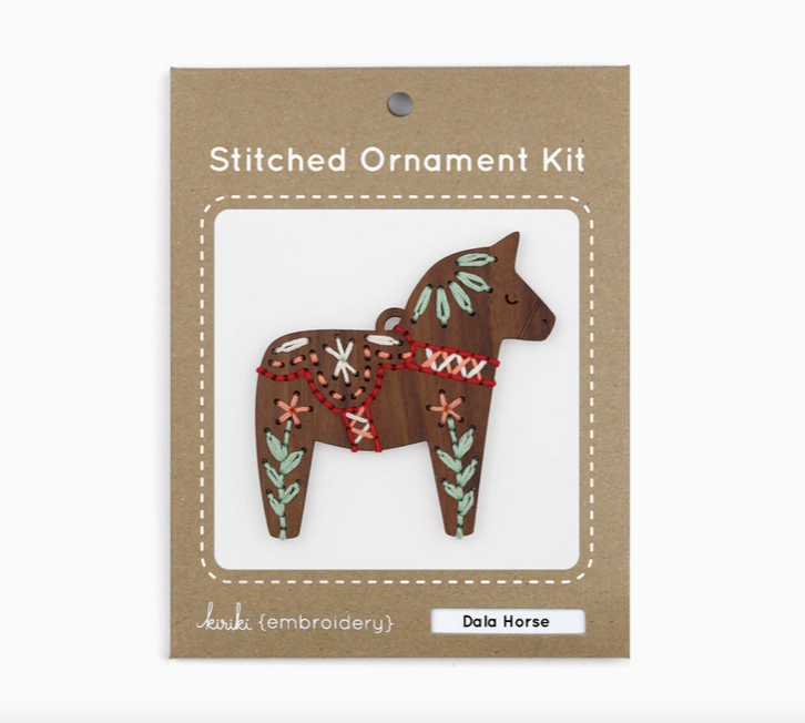 DIY Stitched Ornament Kit, Dala Horse