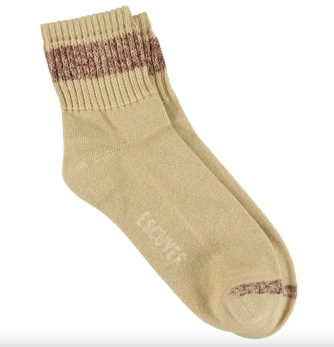 Women Lurex Ankle Socks in Pink & Bronze