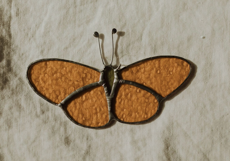 Butterfly Stained Glass in Yellow