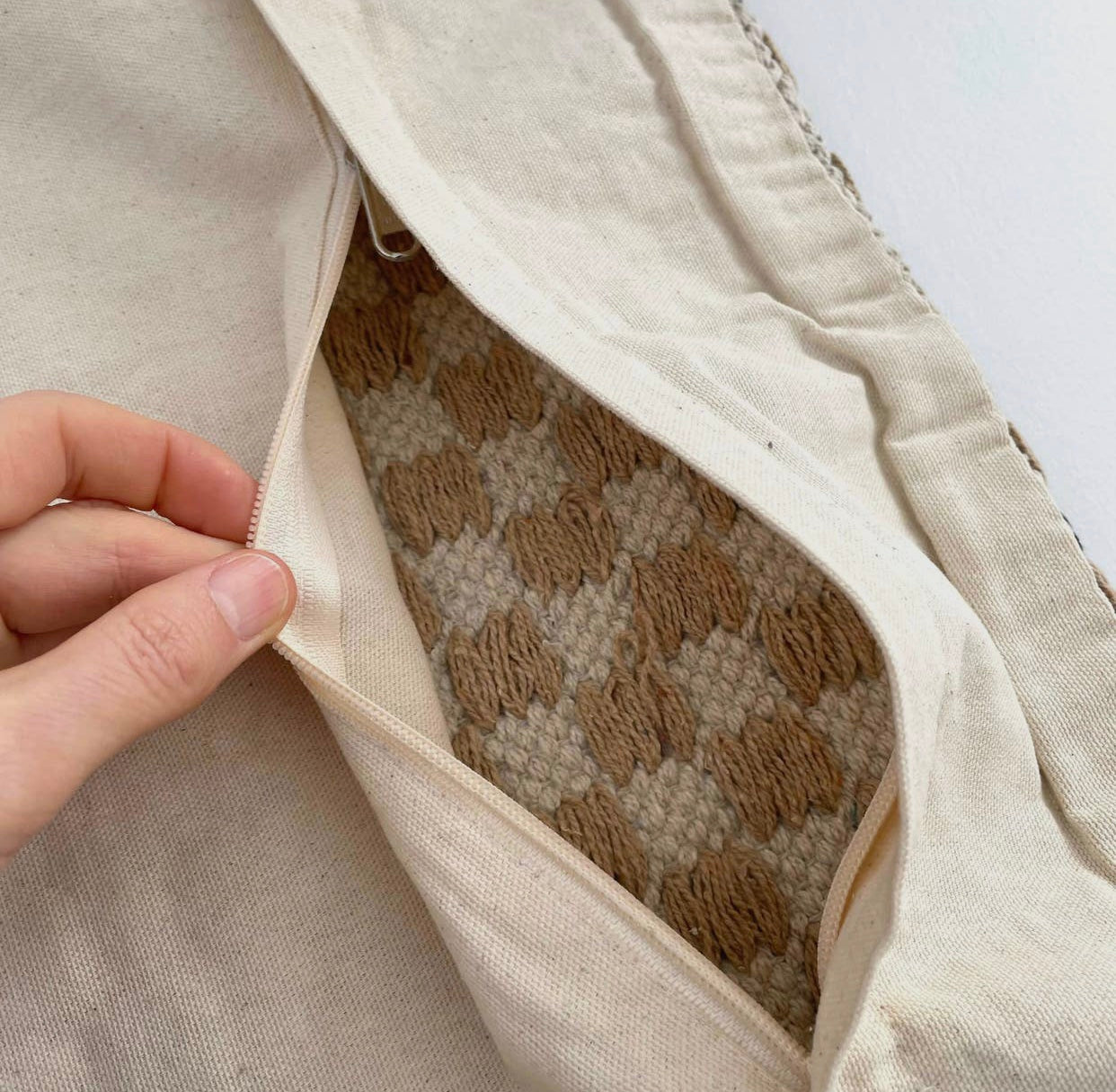 Hand Woven Checkerboard Pillow Cover
