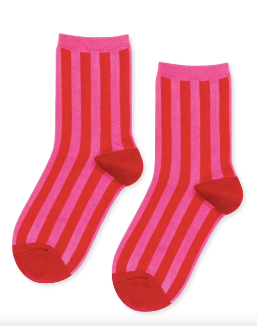 Manchester Crew in Pink & Red Stripe