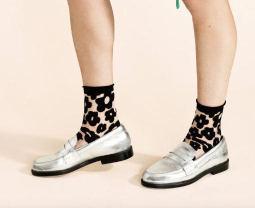 Pop Sheer Short Crew in Black