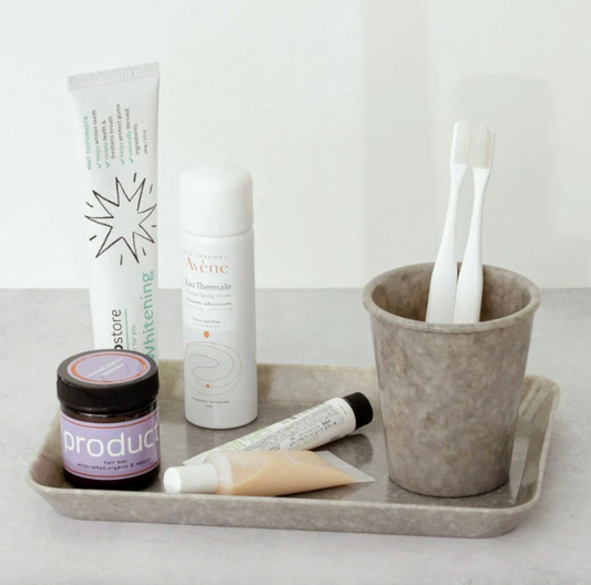 Marbled Desk Tray in Ivory