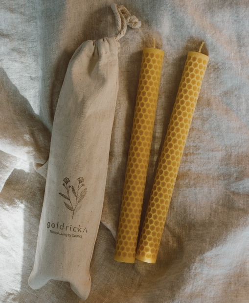 Honeycomb Beeswax Dinner Candles