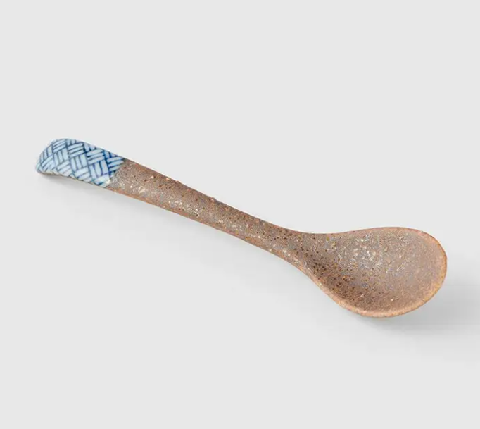 Japanese Bisque Spoons in Indigo Designs