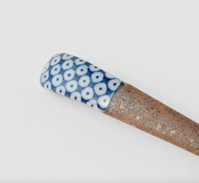 Japanese Bisque Spoons in Indigo Designs