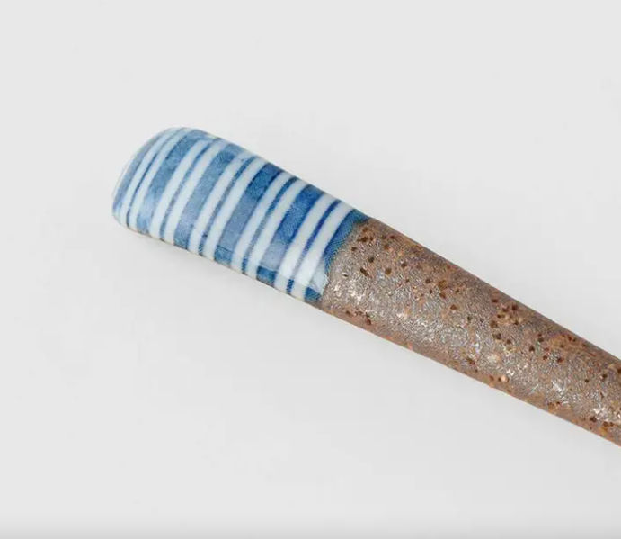 Japanese Bisque Spoons in Indigo Designs