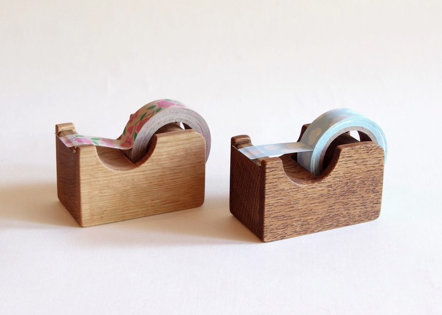 Oak Wood Tape Cutter