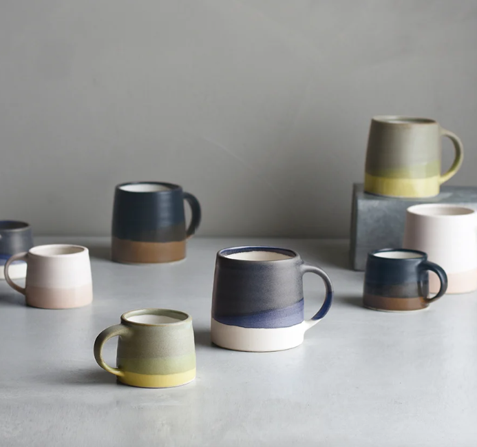 Slow Coffee Mini Mug in White & Pink Beige