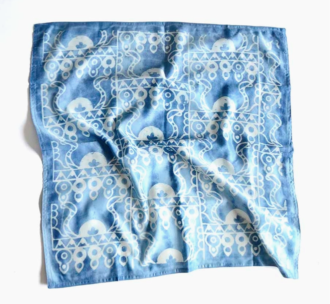 Light Blue Shibori Bandana