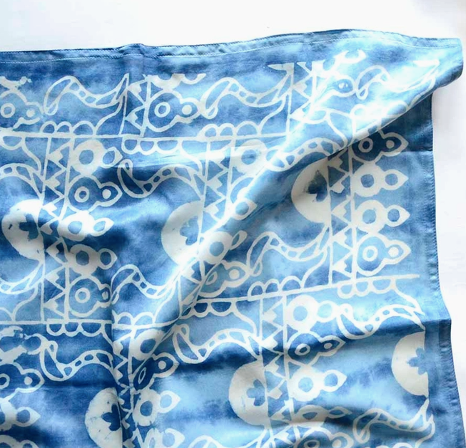 Light Blue Shibori Bandana