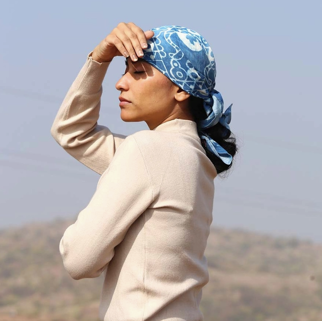 Light Blue Shibori Bandana