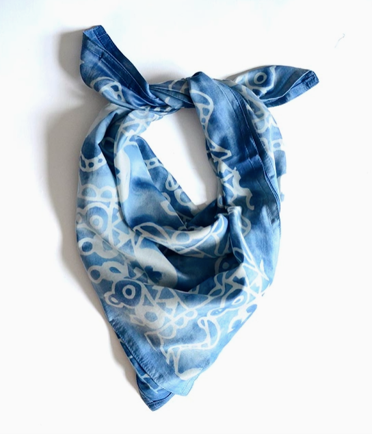 Light Blue Shibori Bandana