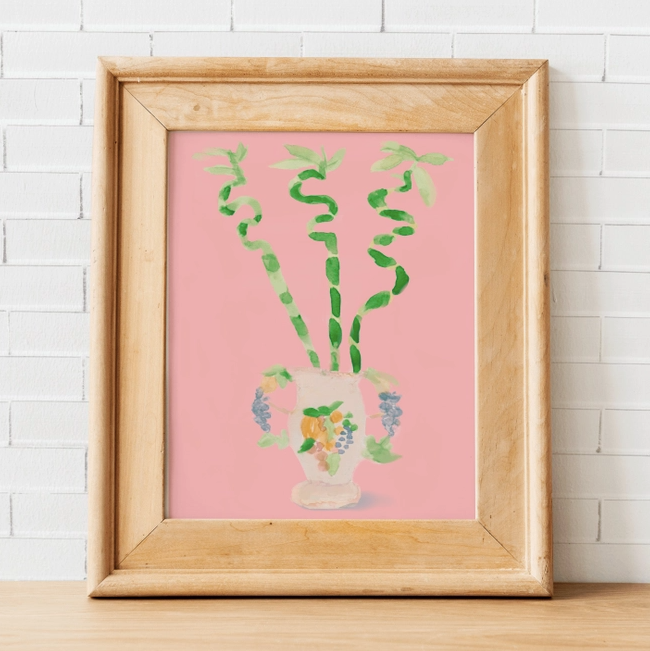 lucky bamboo art My Mother's Lucky Bamboo Plant Print